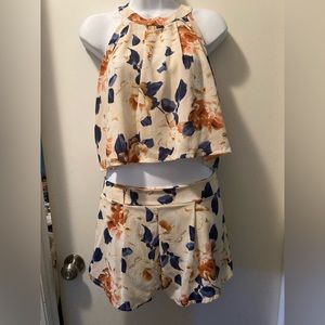 Womens Summer 2 Pieces Halter Top Shorts